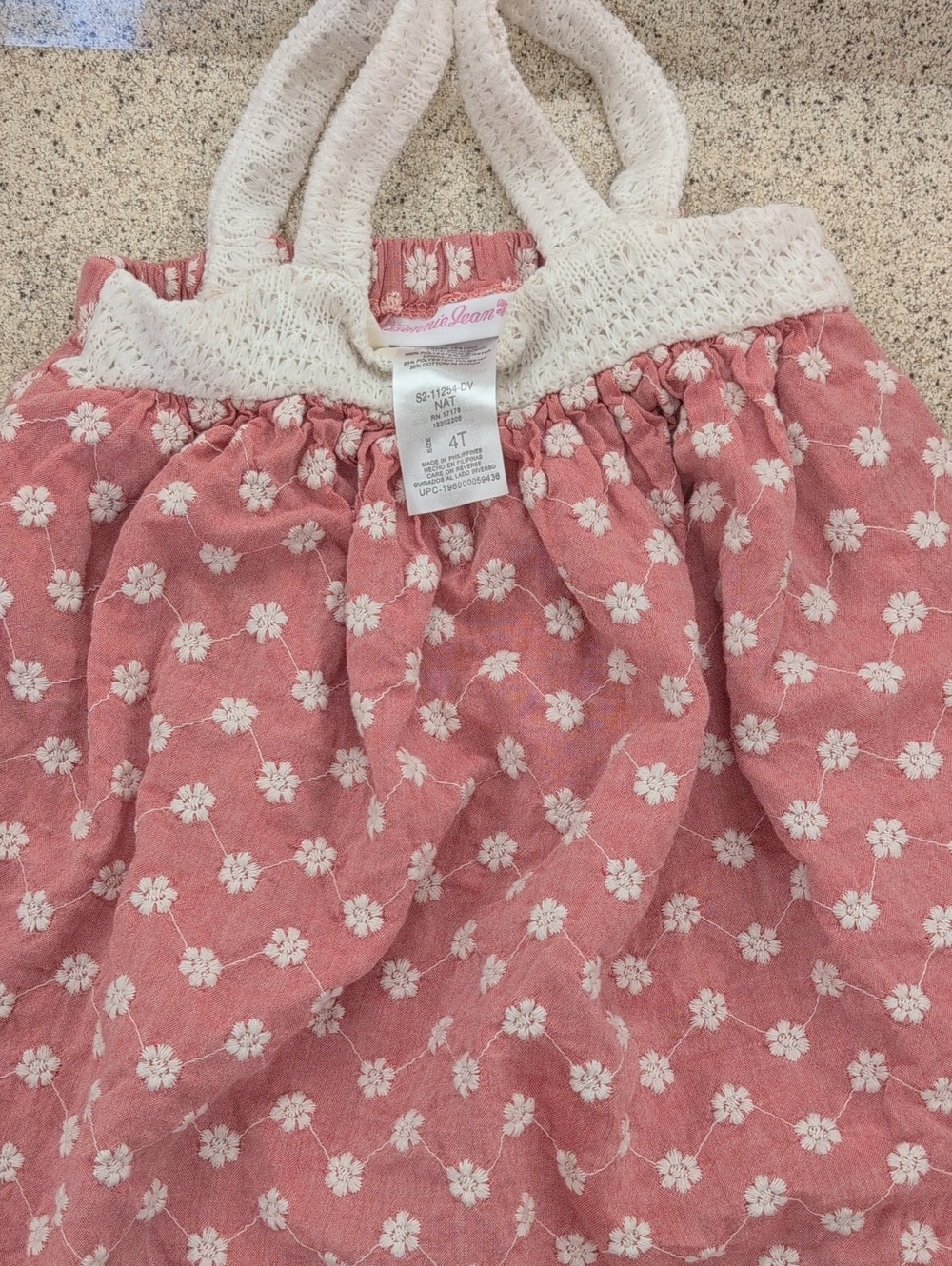 4T Bonnie Jean Pink Floral Crochet-Top Girls Dress